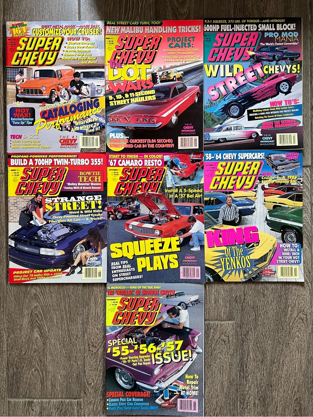 Vintage Super Chevy Magazine Lot 7 Issues 1993 May November Chevrolet Hot Rod